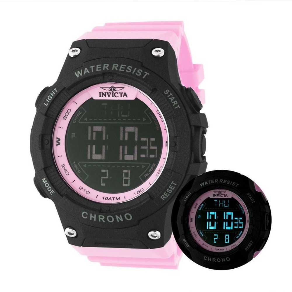 48051 - Invicta Racing Burnout Digital Men's Watch - 52mm. Pink